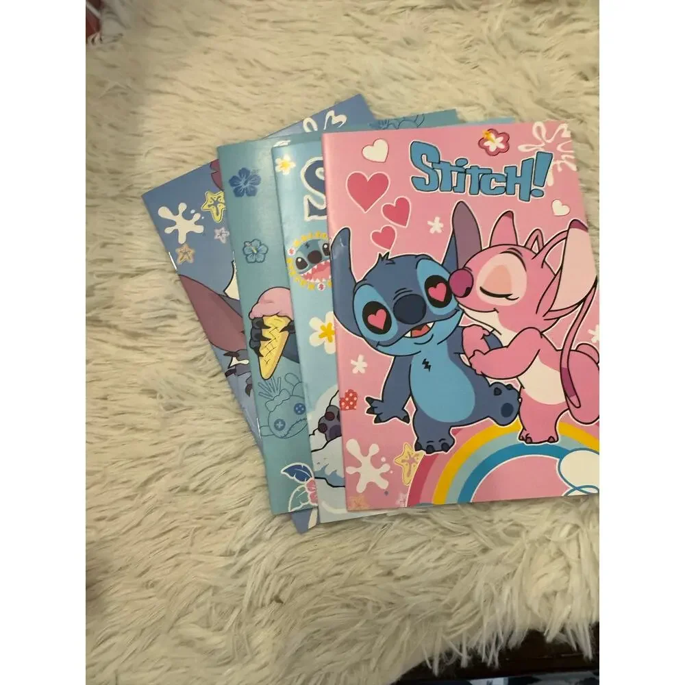 Disney Lilo and Stitch thin notebooks bundle of 4 with blue different design
